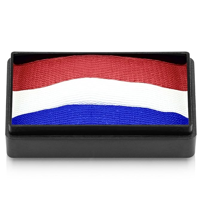 Kraze FX Dome Stroke - Anthem (25 gm), Professional 1-Stroke Split Cake, Hypoallergenic, Non-Toxic, Water Activated Face & Body Painting Makeup Supplies for Sensitive Skin, Kid Safe, Adults