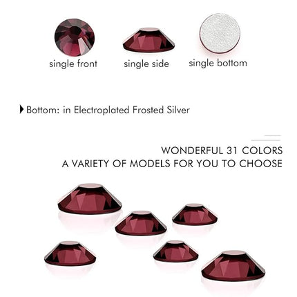 1440Pcs Amethyst Crystal Rhinestones,Glass Flatback Rhinestones Mini Gemstones for Nail Face Makeup Art Crafts Clothes Decoration -(SS6,2.0mm,Amethyst)