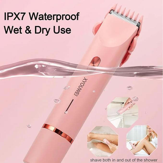 Electric Shaver for Women, 2 in 1 Bikini Trimmer, USB Rechargeable Electric Razors Body Hair Trimmer for Face Leg Bikini Underarm Arm