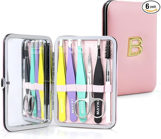Initial B Tweezers with Mirror for Women Facial Hair, Best Gifts for Teen Girl/Daughter/Friend/Mom/Bridesmaid/Wife/Girlfriend, Unique Gift for Birthday/Anniversary/Mothers Day/Valentines Day/Christmas