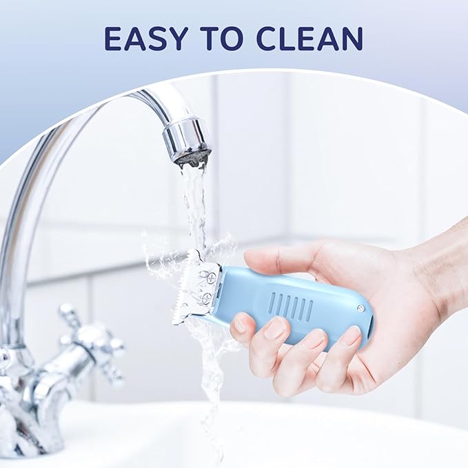 SweetLF Bikini Trimmer for Women-Pubic Hair Trimmer for Women's Legs, Arms & Bikini Line, Body Hair Trimmer with 3 Guards, Type-C Charging, Portable, Blue