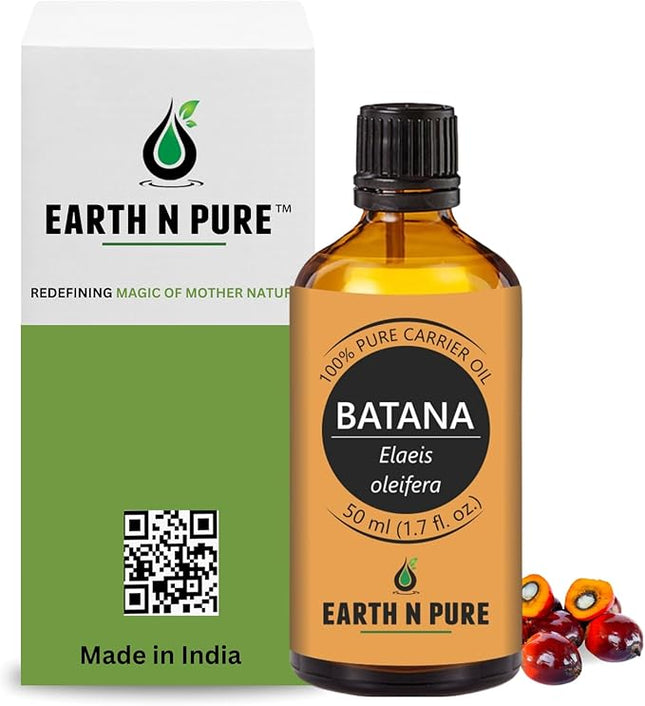 EARTH N PURE Batana Oil 100% Natural and Therapeutic Grade for Hair Growth and Healthy Skin 50 ML