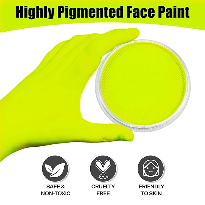 Go Ho Ogre Green Face Paint Washable for Halloween Makeup,Creamy to Gel Water Based Green Body Paint Full Coverage forCosplay SFX Costumes Festivals Makeup,25g