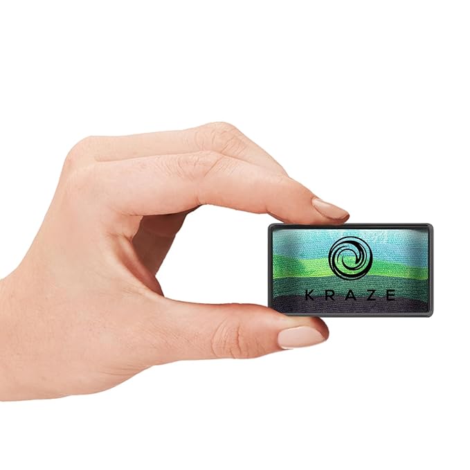 Kraze FX Dome Stroke - Spring Leaf by Linnea (25 gm), Professional 1-Stroke Split Cake, Hypoallergenic, Non-Toxic, Water Activated Face & Body Painting Makeup Supplies for Kids Safe Adults