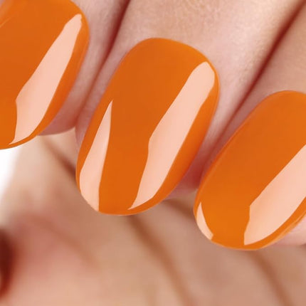 Imtiti Gel Nail Polish, 1 Pcs 15ml Bright Neon Orange Color Autumn Winter Gel Polish UV LED Soak Off Nail Art Manicure Salon DIY Nail Design Decoration at Home Gift for Women