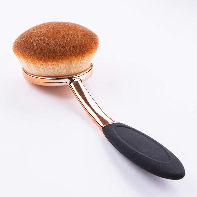 Yoseng Foundation Brush for Liquid Makeup - Rose Gold Oval Face Makeup Brush with Cover and Egg Cleaner| Soft Foundation Brushes for Cream & Liquid Foundation,Dust-Free Bristles Flawless Application