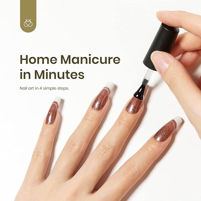 Beetles Fall Gel Nail Polish Set - 6 PCS Brown Green Glitter Holiday Gel Polish Kit Yellow Green Nail Art Soak Off UV Nail Gel Polish DIY Manicure Kits