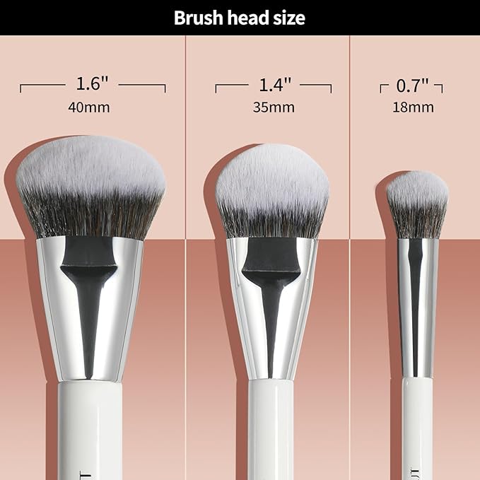 Makeup Brush for Foundation Concealer Blush Contour Liquid Cream Blending Angled Shape