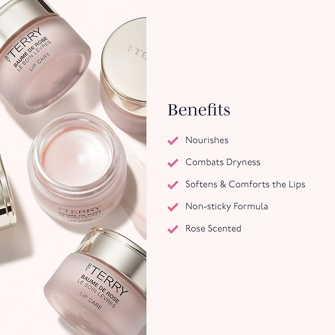 By Terry Baume De Rose Lip Balm, Nourishes, Combats Dryness, Softens & Comforts Lips, Non-sticky Formula, 10g