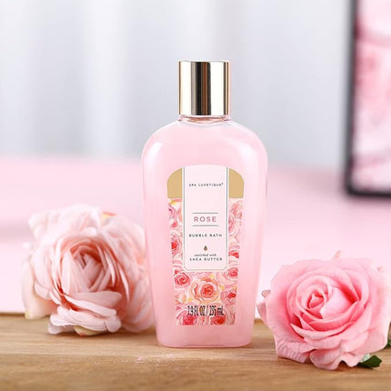 spa luxetique Gift Set For Women, Bath Sets for Women Gift, 8 Pcs Rose Spa Basket Includes Bubble Bath, Shower Gel, Body Lotion, Mom Birthday Gifts, Mother‘s Day Gift, Valentines Day Gifts for Her