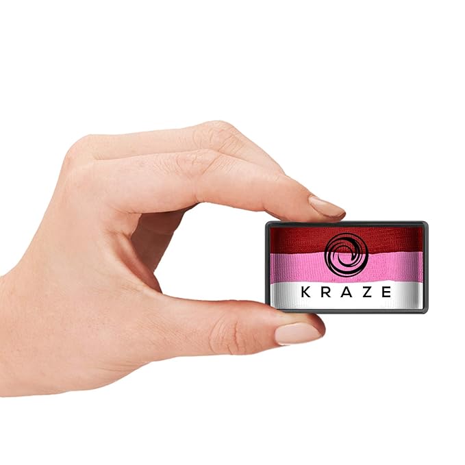 Kraze FX Dome Stroke - Pink Rose (25 gm), Professional 1-Stroke Split Cake, Hypoallergenic, Non-Toxic, Water Activated Face & Body Painting Makeup Supplies for Sensitive Skin, Kid Safe, Adults