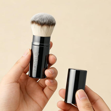 DUcare Retractable Airbrush Kabuki Brush for All Face Makeup & Foundation for Liquid, Cream and Powder Face Makeup With Aluminum Handle