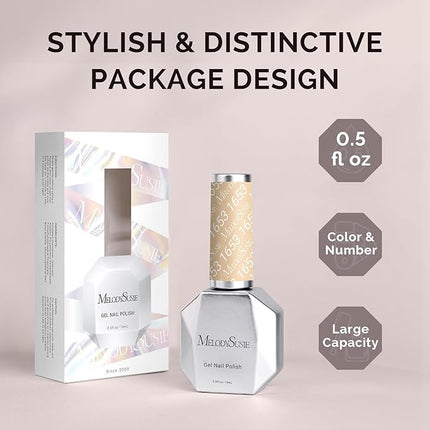 MelodySusie Nude Gel Nail Polish,0.5fl oz Soak Off UV LED Nude Gel Polish Gift for Women Nail Art Manicure Salon DIY Nail Design Decoration at Home-1653