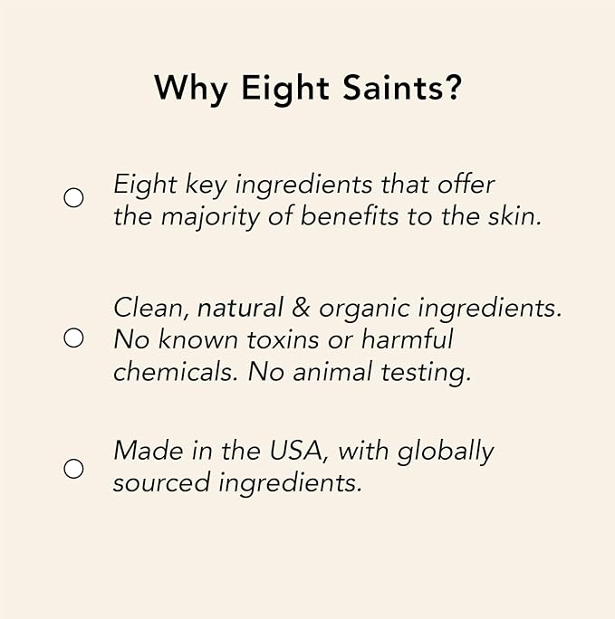 Eight Saints Retinol Facial Moisturizer Cream, For Firming Face, Neck & Eye Wrinkles and Lines, Deep Hydrating Lotion, Fragrance-Free, 2 Ounces