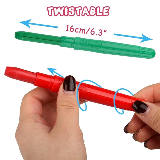 Bowitzki Face Paint Sticks 12 Colors Eye Black Face Painting Crayons Kit Twistable Marker Temporary Hair Color Dye Party Body Makeup Belly Painting Kids Adults With Box Halloween Football Christmas