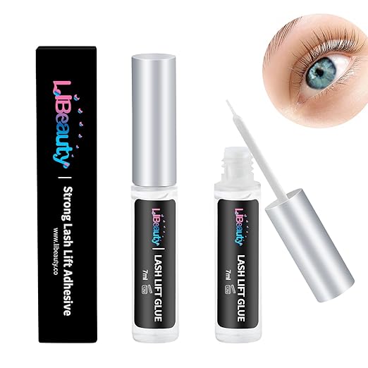 Libeauty Lash Lift Glue 2 Pcs Eyelash Lifting Adhesive Stron Sticky Eyelash Glue for Lash Perm or False Eyelashes and Dissolves Quickly in Water