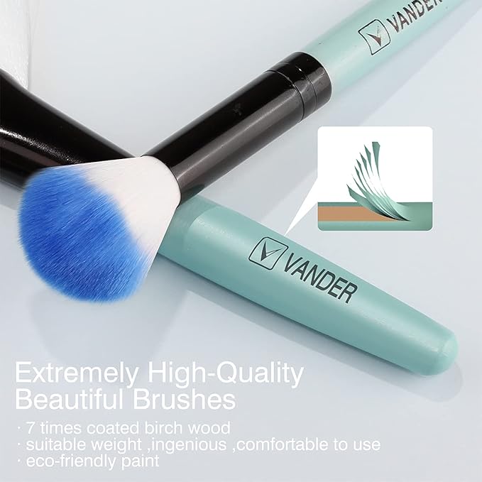 Make up Brushes, VANDER Professional 32pcs Makeup Brush Set, Makeup Brushes Set Foundation Blending Cosmetic Brush Set Kit,Blue