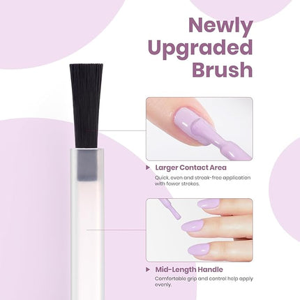 Beetles Purple Gel Nail Polish - Souffle Purple Gel Polish 15ML/0.51Fl Oz, Same Color Same Bottle, Soak Off UV LED Lamp Pastel Nail Art, Long-Lasting Manicure Salon DIY Home Spring Nails