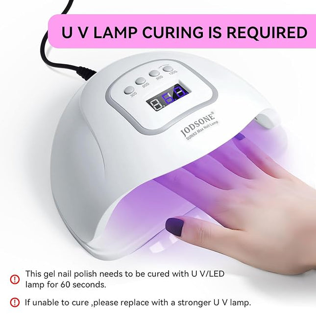 JODSONE 2Pcs 16.5ml Nail Glue Gel Clear and Long-Lasting U V Lamp Cured for Attaching False Nails Repairing Broken Nails and Securing Decorations