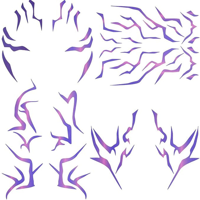 Purple Ombre Temporary Tattoos – Realistic Waterproof Body Art for Cosplay, Halloween, and Party Makeup