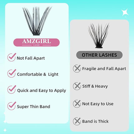 Lash Clusters 400pcs, 50D Mixed Tray DIY Eyelash Extension, D Curl Natural Wispy Individual Lashes Faux Mink & Cruelty Free Reusable Lash Clusters Extensions Black (50D, 9-18mm)