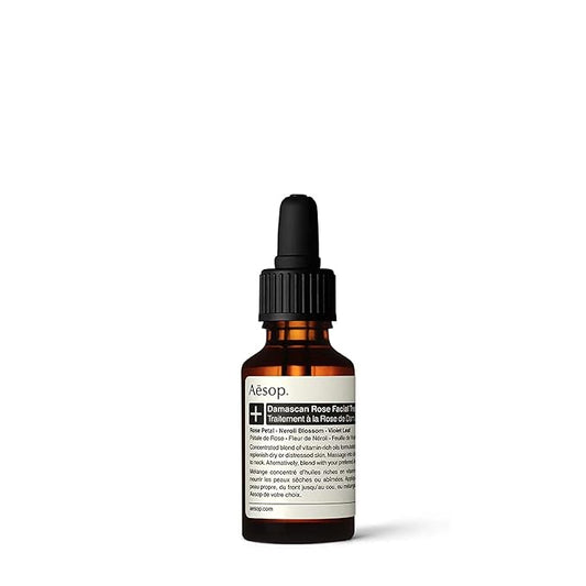 Aesop Damascan Rose Facial Treatment Oil | Hydrating Face Oil with Rose Petal, Neroli Blossom & Violet Leaf | Nourishing Vitamins & Fatty Acids for Dry, Distressed Skin | 0.8 fl oz
