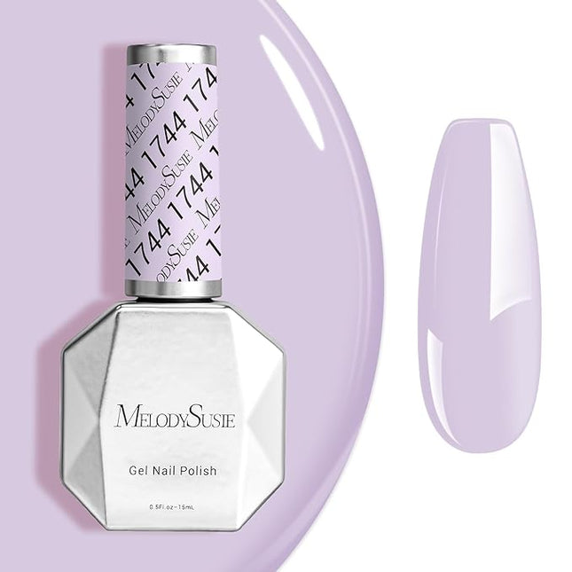 MelodySusie Pastel Purple Gel Nail Polish,0.5fl oz Nails Soak Off UV LED Light Purple Gel Polish Gift for Women Nail Art Manicure Salon DIY Nail Design Decoration at Home-1744