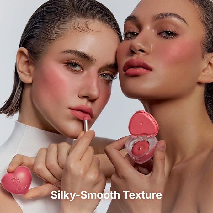 Dasique Souffle Color Pot #19 Peach Gelato - Makeup Blush, Buildable Silky-Smooth Texture, Built-In Mini Brush, Multi-Use For Cheek and Lip