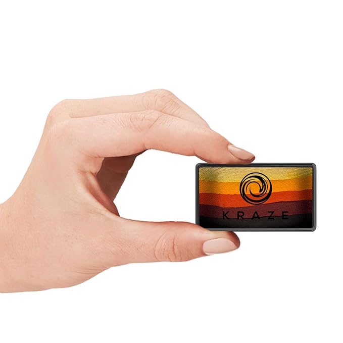 Kraze FX Dome Stroke - Autumn Leaf by Linnea (25 gm), Professional 1-Stroke Split Cake, Hypoallergenic, Non-Toxic, Water Activated Face & Body Painting Makeup Supplies for Kids Safe Adults