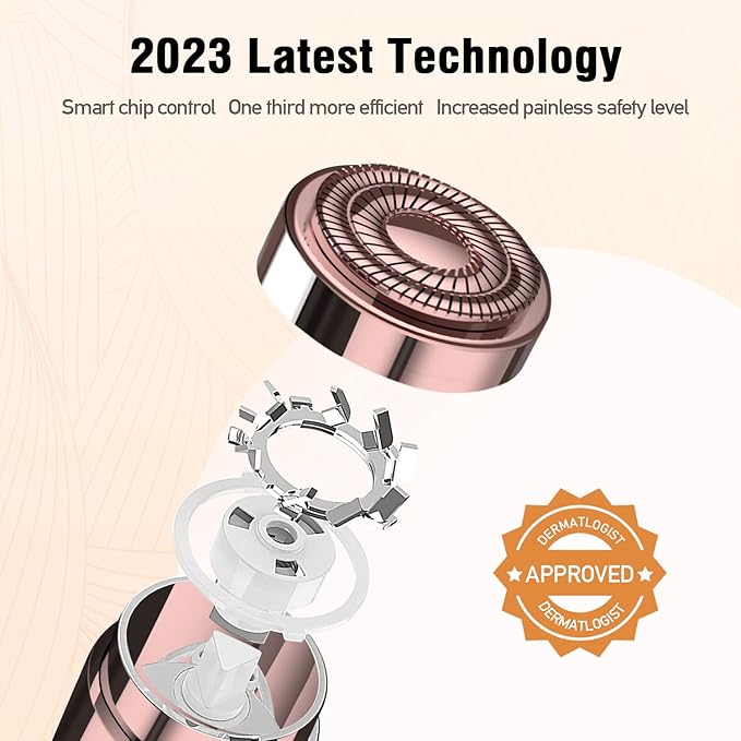 Facial Hair Removal for Women(Luxury), Hair Removal Device, Rechargeable Hair Remover/face shavers, Facial Hair Remover for Upper Lip, Chin, Included 4 x Replacement Heads