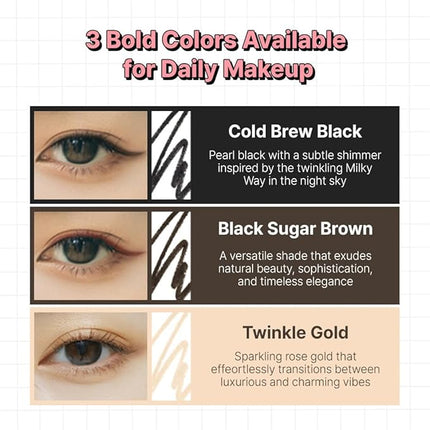 Cat Eyes Super Pencil – Korean & K-Beauty Inspired Vegan Eyeliner | Waterproof, Long-Lasting, Smudge-Proof Makeup for Idol K-pop Looks (Twinkle Gold)