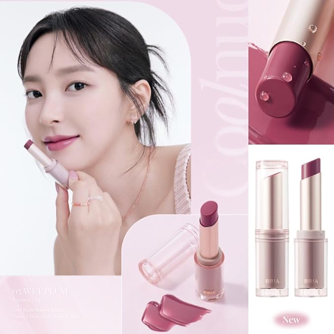BBIA Ready To Wear Water Lipstick – Sheer Long-Lasting Lip Gloss Stick, Glowy & Glossy Texture, Moisturizing, Transparent & Buildable Color, Natural Tinting, Korea Lip Makeup (05 - WET PLUM)