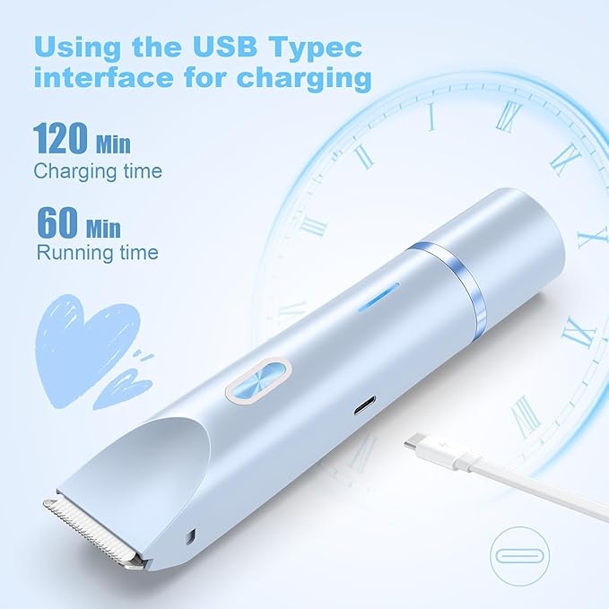 Bikini Trimmer for Women,Dermave Bikini Shaver,2-in-1 Electric Trimmer for Women(Light Blue)