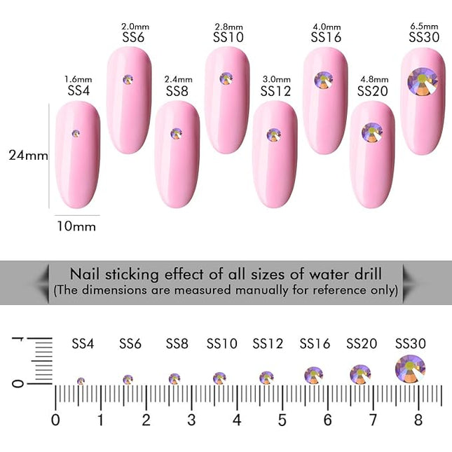 1440Pcs Topaz Ab Crystal Rhinestones,Glass Flatback Rhinestones Gemstones for Nail Face Makeup Art Crafts Clothes Decoration -(SS16,4.0mm,Topaz Ab)