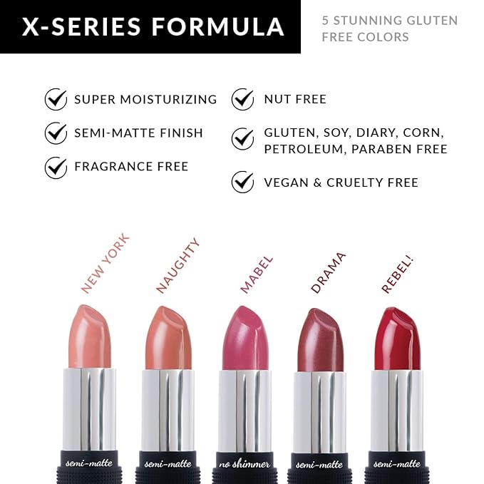 Naughty Full Body Lipstick for Women - Vegan Gluten Free Organic Lipstick - Creamy Lip Color, Nourishing Lip Makeup w Vitamin E - TAN NUDE LIPSTICK SHADE