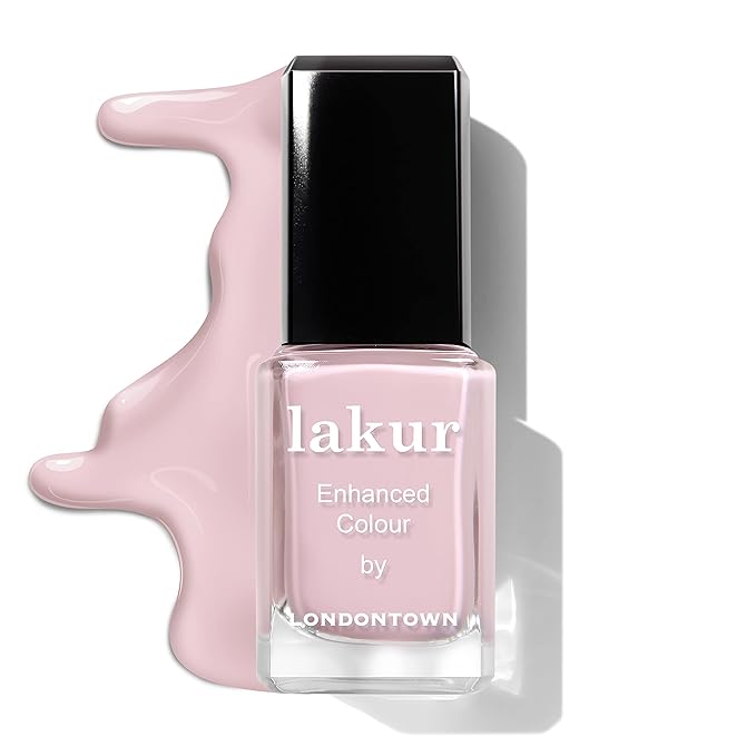 LONDONTOWN lakur Nail Polish - Chip-Resistant, Non-Toxic, Conditions & Hydrates Nails | Glossy Light Pink, Rosewater, .40 fl oz