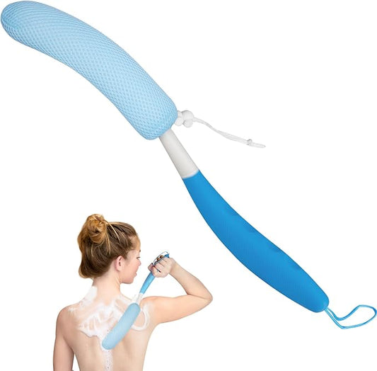 Long Handled Shower Brush, Non-Slip Long Handle Bath Brush, Back Body Brush Gentle Exfoliating and Lather Well Deep Cleansing Long-Lasting for Body