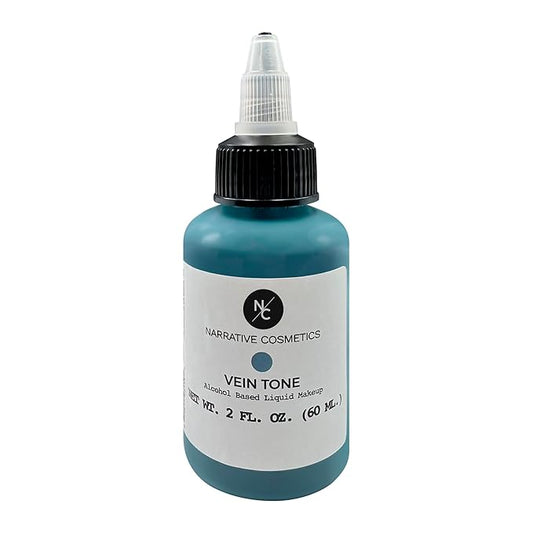 Flesh Tone Alcohol Airbrush Paints - 2 fl oz, Skin Safe, Quick Dry, Waterproof, Sweatproof, Transferproof Liquid Makeup for Tattoo Cover-Up, Bodypainting, FX Makeup - Vein Tone