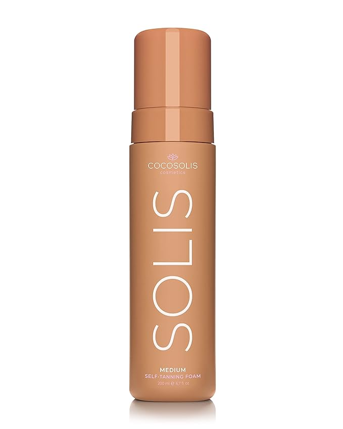 COCOSOLIS SOLIS medium self-tanning lotion for face and body, mousse for a rich, natural and long-lasting tan, with plant-based DHA (200 ml)