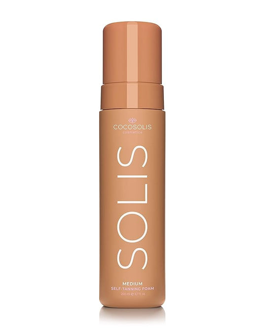COCOSOLIS SOLIS medium self-tanning lotion for face and body, mousse for a rich, natural and long-lasting tan, with plant-based DHA (200 ml)