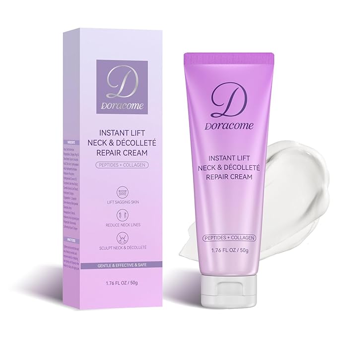 Retinol Neck Firming Cream – Neck Cream for Firming and Tightening, Skin Tightening Cream for Face, Tighten and Lift Neck Cream with Collagen & Hyaluronic Acid, Anti-Aging Moisturizer - 1.76 fl.oz