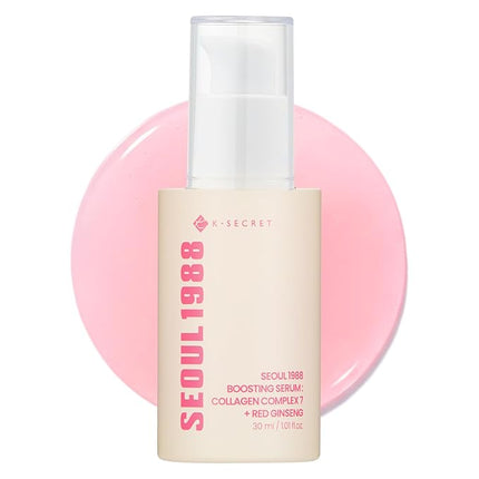 K-SECRET SEOUL 1988 Collagen Boosting Serum – Formulated with 7-Type Collagen Complex and Red Ginseng | for Deeply Hydrated, Radiant Skin | Korean Skincare, 30ml / 1.01 fl oz