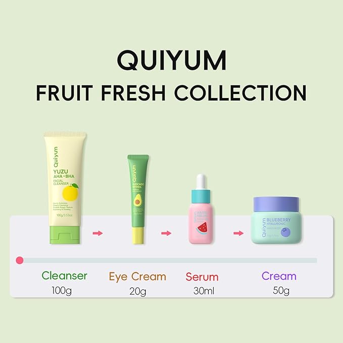 Fruit Skincare, Skin Care Gift Sets, Skin Care for Teens 10-12, with Lip Balm *4, Facial Cleanser, Serum, Eye & Face Cream, Hands Cream *5 , Nourishing, Hydration, Glow Up, Trendy Stuff