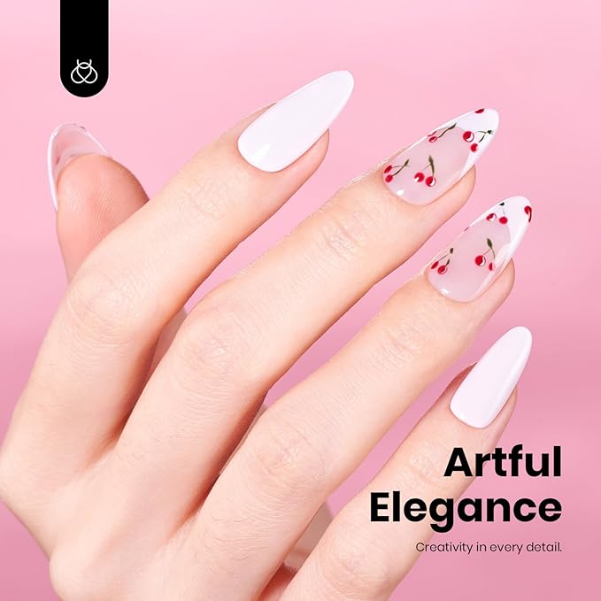 Beetles Pink Gel Nail Polish - 15ML Hema Free Baby Pink Gel Polish Cream Puff Full Size Soak Off UV Colorful Bottle Nail Art Manicure Gift for Women