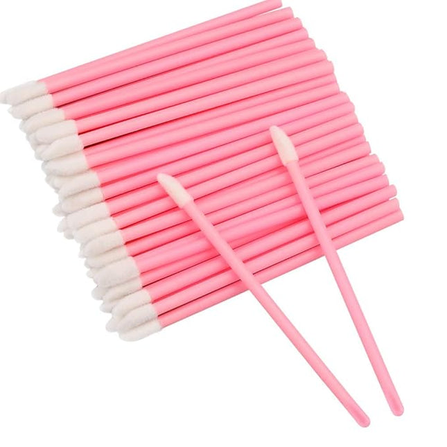 100PCS Lip Gloss Applicators, Disposable Lip Brushes Lip Gloss Applicators Lipstick Gloss Wands Applicator Perfect Makeup Tool Kits (Baby Pink)