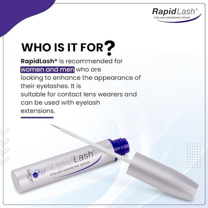 RapidLash Eyelash Enhancing Serum with HEXATEIN 1 Complex – Lash Serum for Eyelashes Conditioning & Hydrating – Longer-Looking, Fuller and Thicker Appearing Lashes – 3 mL / 0.1 fl oz