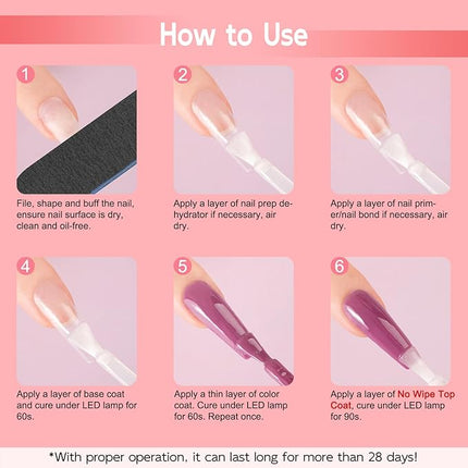 Lavender Violets 15ml Gel Polish No Wipe Top Coat - Clear Color Top Coat Gel Nail Polish Shine Finish and Long Lasting, Soak Off Nail Lamp, Gift for Girls A102