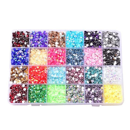 Sunfairy 14000PCS Mixed Size 4MM Jelly ab Resin Rhinestones Box with Tools On Rhinestones for Tumblers Nails Crystals Flatback Colorful Glitter Gems Charms Accessories DIY 3D Nail Art Decorations