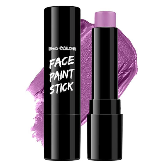 BAD COLOR Light Purple Face Paint Stick, Cream Lavender Periwinkle Eye Black, Sweatproof Waterproof for Sports Violet Lilac Halloween SFX Ursula Cosplay Costume Makeup