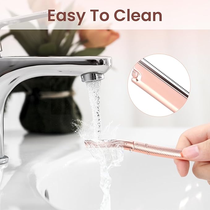 Dermaplaning Tool for Face, Dermaplane Razor for Peach Fuzz with Metal Grip, Professional Eyebrow Razor for Women, Facial Razor for Women Silver (12 Replaceable Blades)